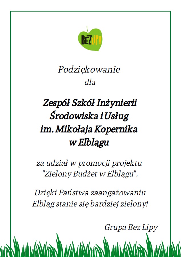 Zielony Budżet Elbląga 2021